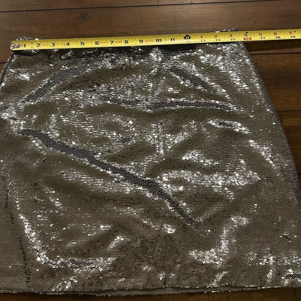 Gap Silver Gray Lined Sequin Mini Skirt Size 10 Petite NEW with tags MSRP 69.95 - Picture 6 of 11